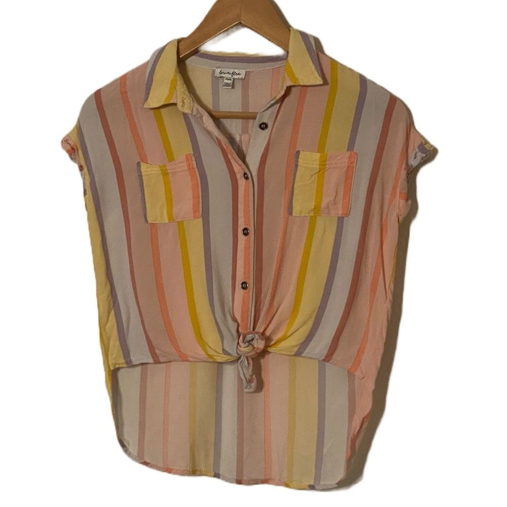 Love, fire Childs Medium Button Front Multi Color Shirt